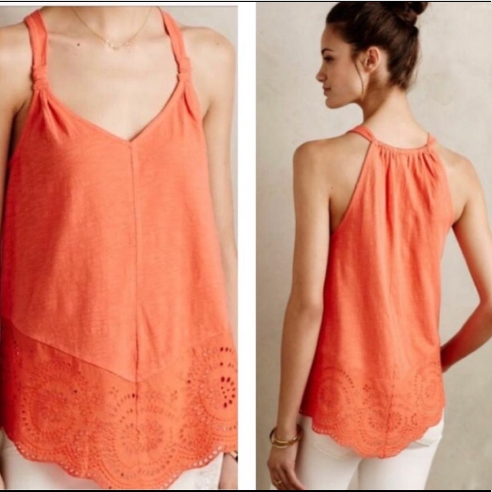 Anthropologie Eyelet Tank Size S